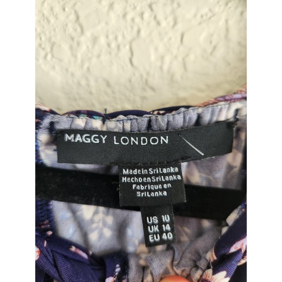 Maggy London Women's Floral Maxi Summer Dress Sz 10 - Picture 2 of 8